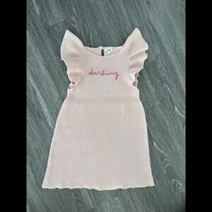 Oeuf Girls Dress  6Y Knit Ruffle Butterfly Sleeve VERY GOOD! ORGANIC!